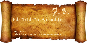 Fábián Valentin névjegykártya