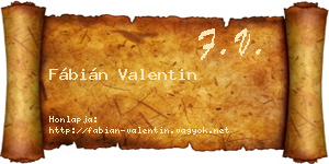 Fábián Valentin névjegykártya
